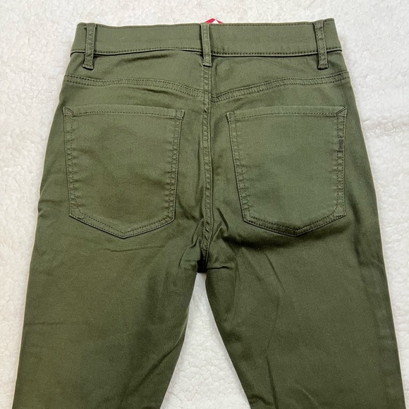 NWT $80 Express Women’s Olive Ripped High Rise Super Soft Raw Hem Leggings Jeans - Picture 5 of 8